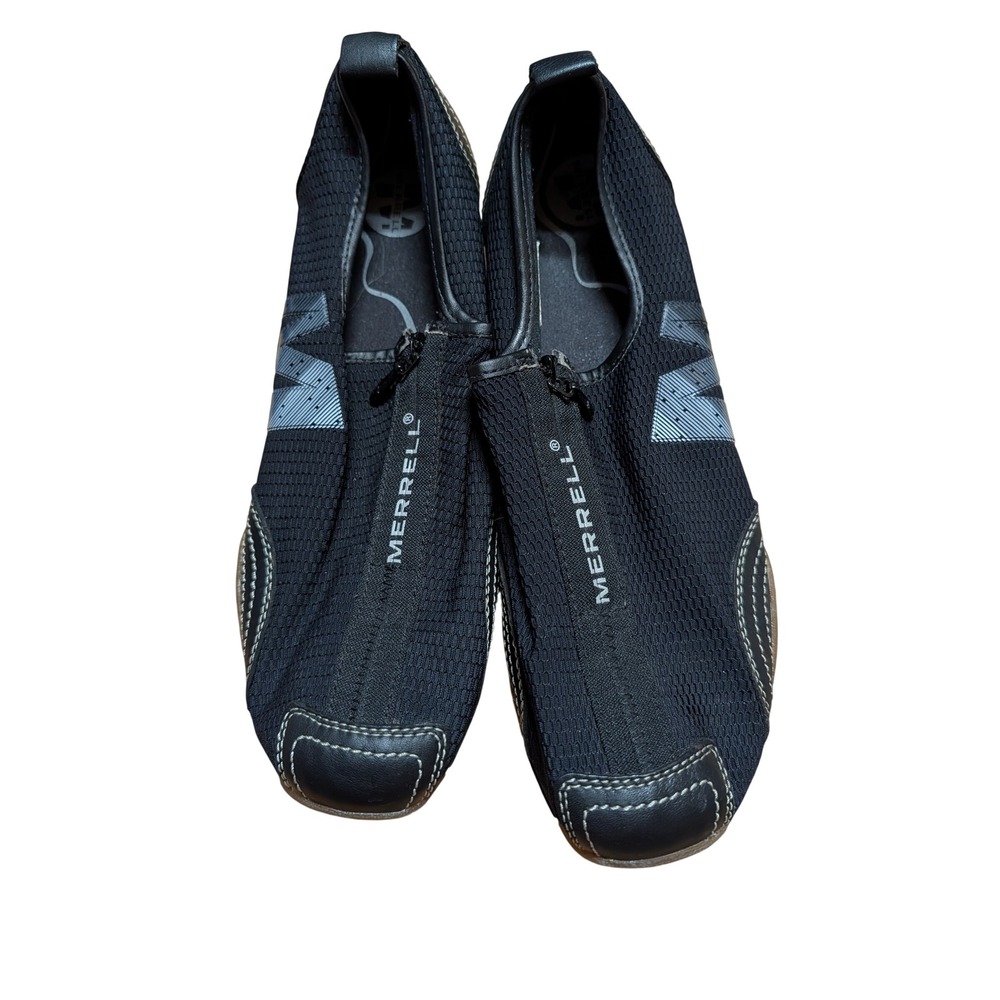 Merrell Zip Up Mesh Flats Women Size 10 Black Excellent Gorpcore Sporty Sneaker